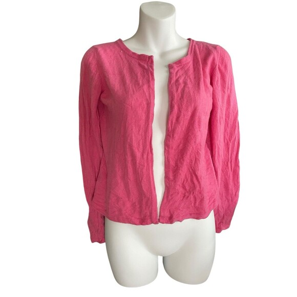 VTG Bonwit Teller By Valerie Louthan Pink 100%Cashmere Cardigan Scotland SZ S